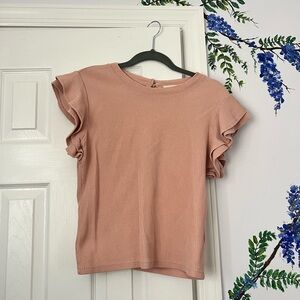 Ruffled Sleeve Pink Top